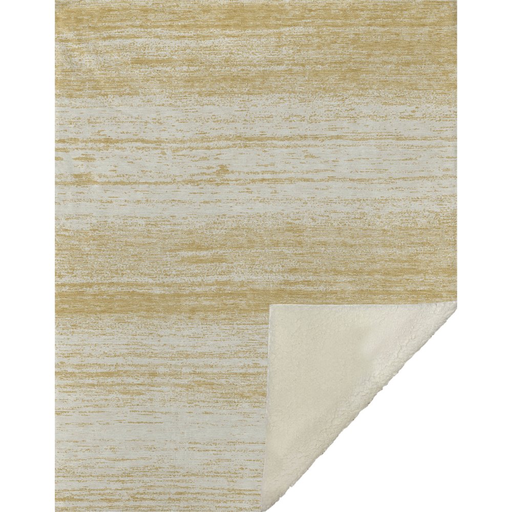 Premium Machine Washable ASB859 Gold 50" x 70" Sherpa Throw Blanket. Picture 1