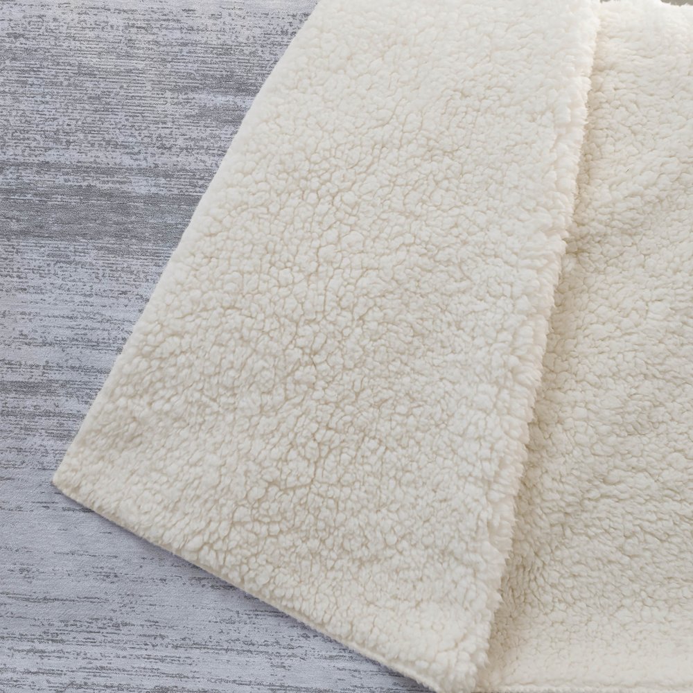 Premium Machine Washable ASB859 Gray 50" x 70" Sherpa Throw Blanket. Picture 2