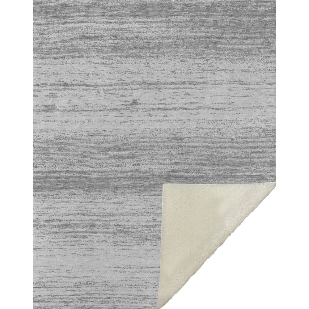 Premium Machine Washable ASB859 Gray 50" x 70" Sherpa Throw Blanket. Picture 1