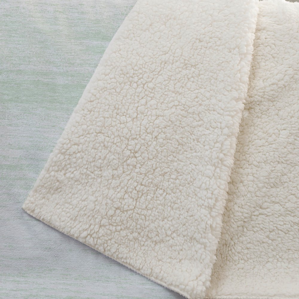 Premium Machine Washable ASB859 Mint 50" x 70" Sherpa Throw Blanket. Picture 2