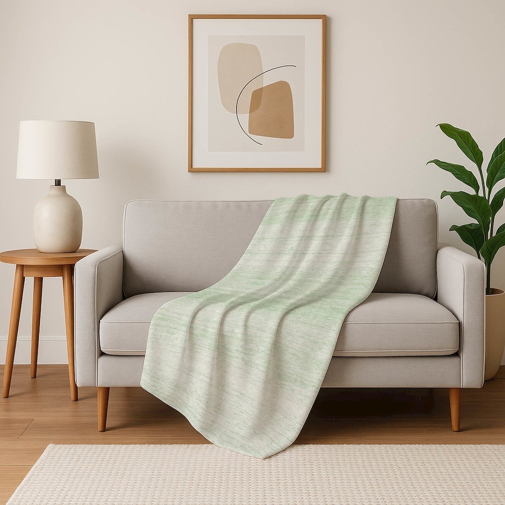 Premium Machine Washable ASB859 Mint 50" x 70" Sherpa Throw Blanket. Picture 5