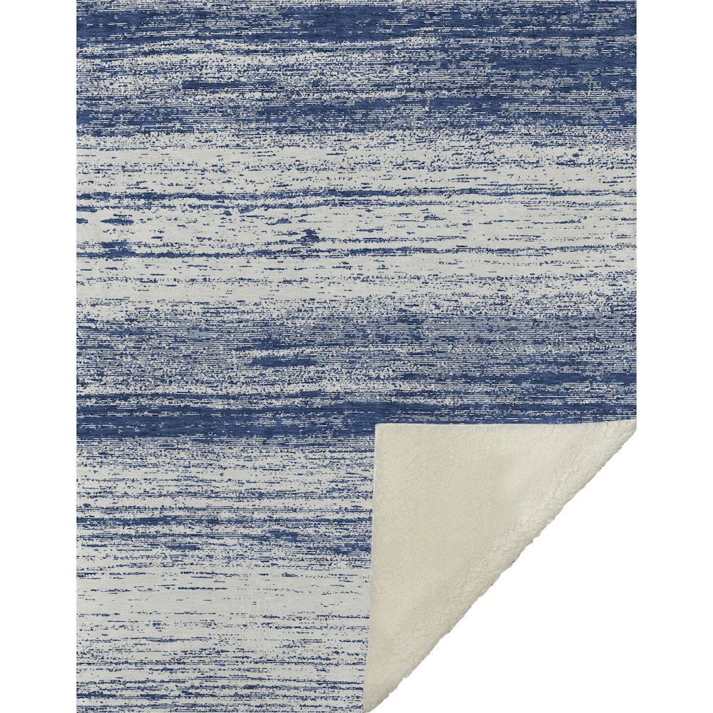 Premium Machine Washable ASB859 Navy 50" x 70" Sherpa Throw Blanket. Picture 1