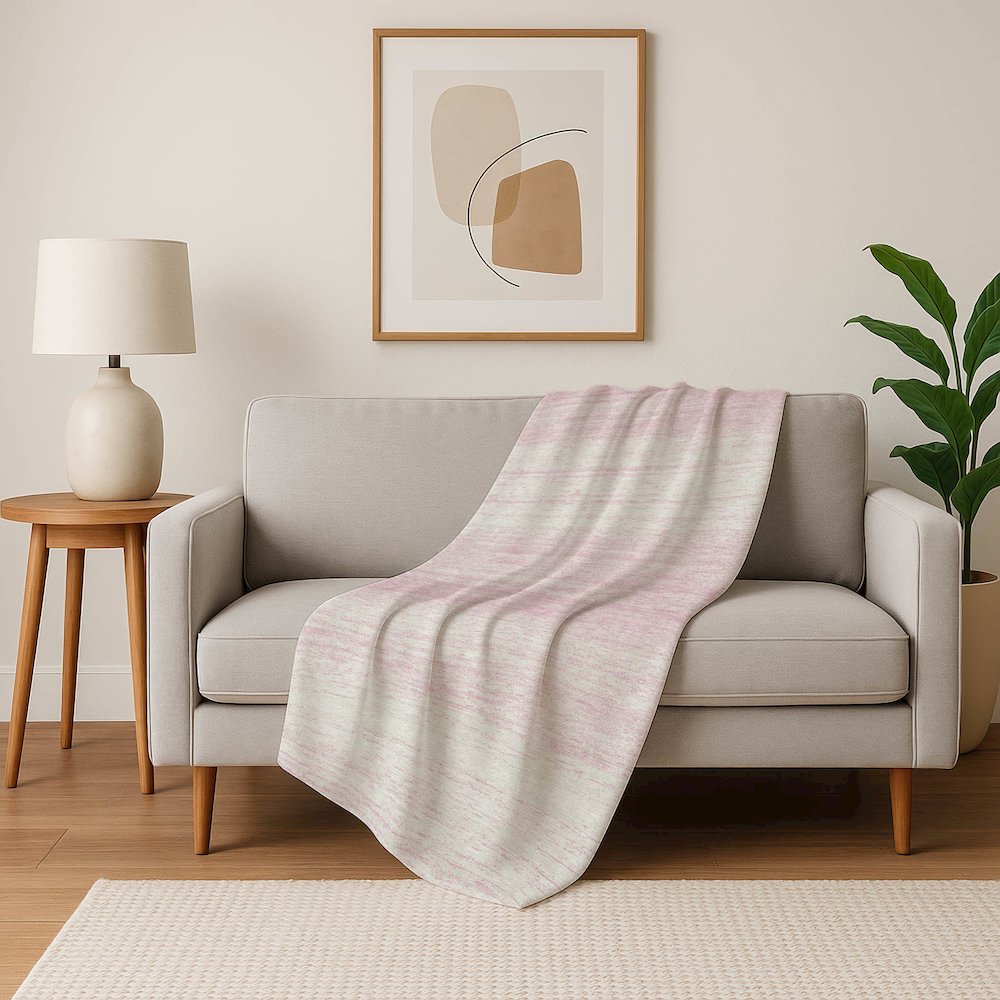 Premium Machine Washable ASB859 Pink 50" x 70" Sherpa Throw Blanket. Picture 5
