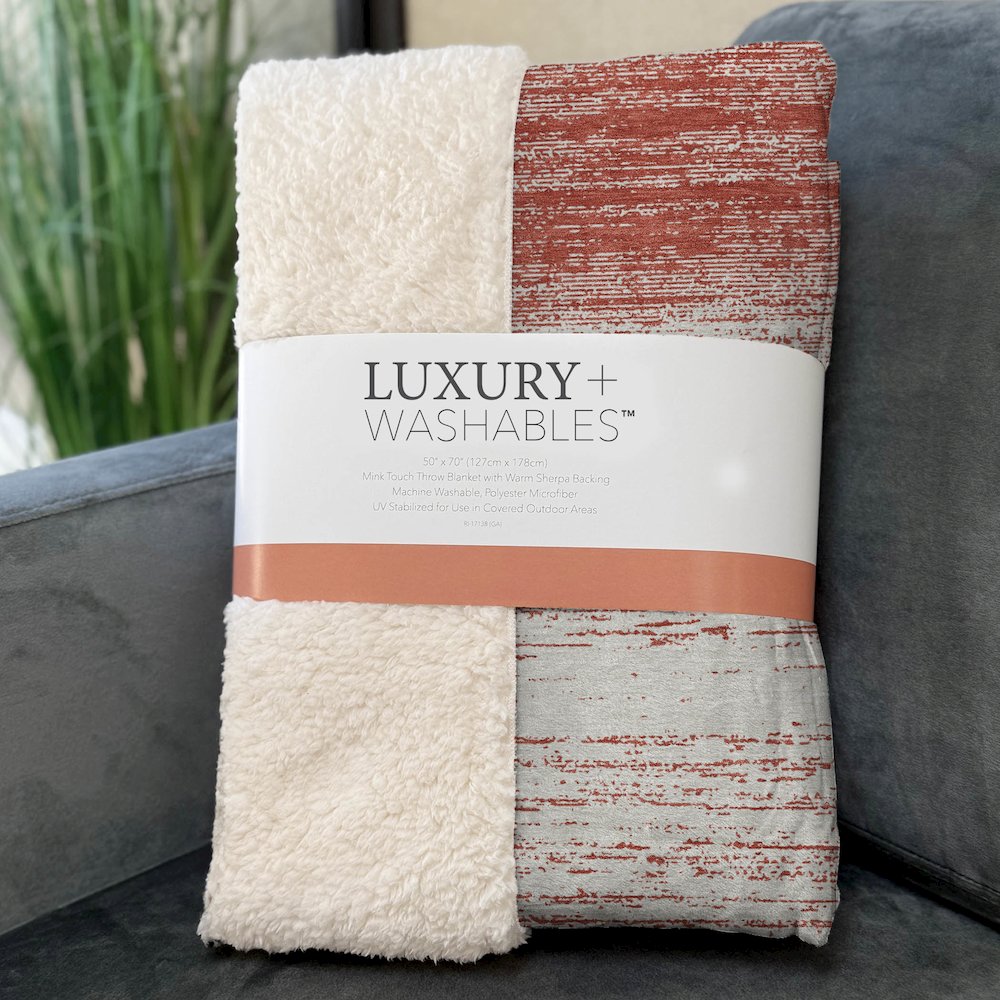 Premium Machine Washable ASB859 Red 50" x 70" Sherpa Throw Blanket. Picture 3