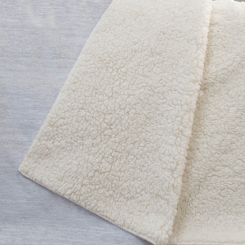 Premium Machine Washable ASB859 Silver 50" x 70" Sherpa Throw Blanket. Picture 2