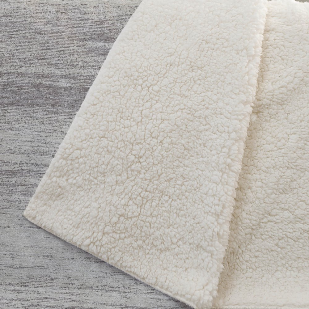 Premium Machine Washable ASB859 Taupe 50" x 70" Sherpa Throw Blanket. Picture 2
