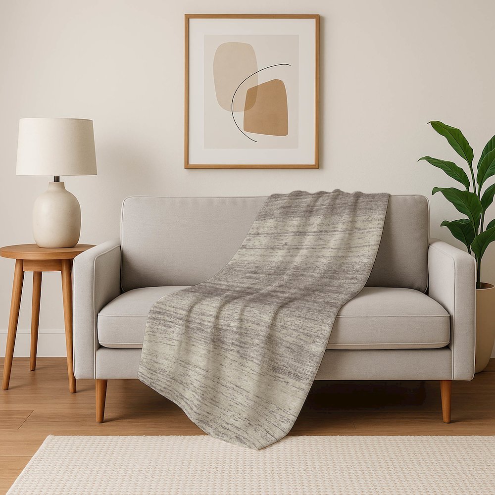 Premium Machine Washable ASB859 Taupe 50" x 70" Sherpa Throw Blanket. Picture 5