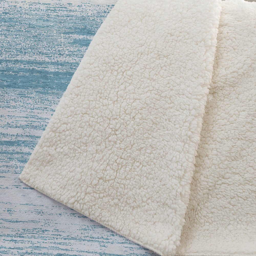 Premium Machine Washable ASB859 Teal 50" x 70" Sherpa Throw Blanket. Picture 2