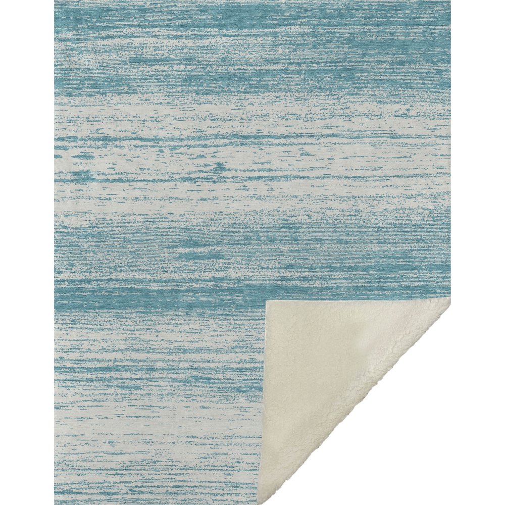Premium Machine Washable ASB859 Teal 50" x 70" Sherpa Throw Blanket. Picture 1