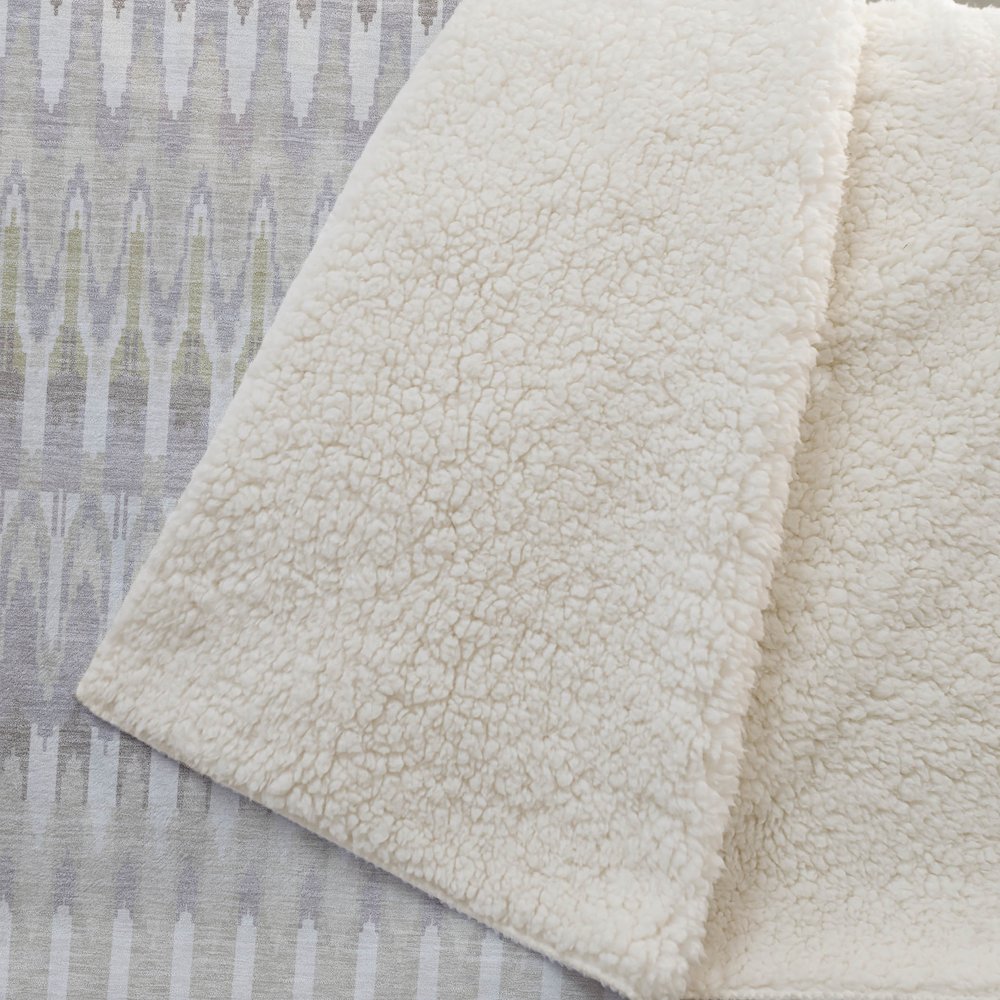 Premium Machine Washable ASB860 Beige 50" x 70" Sherpa Throw Blanket. Picture 2