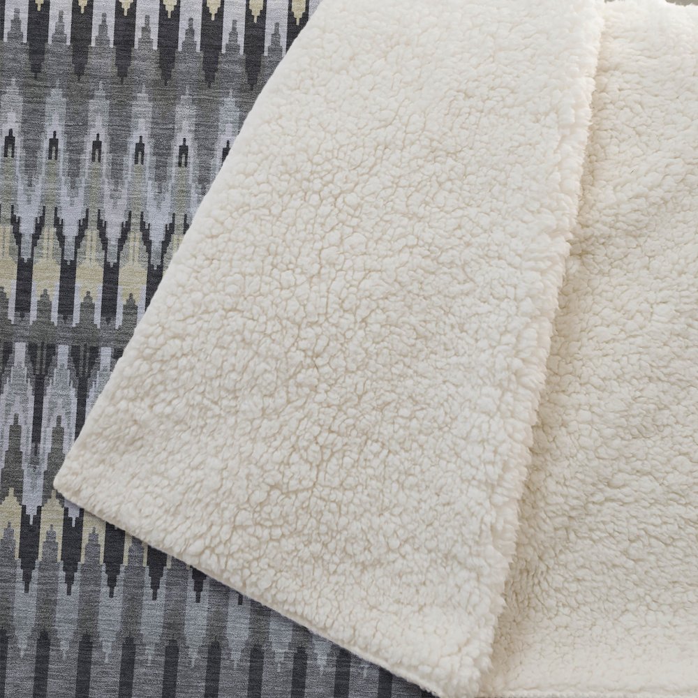 Premium Machine Washable ASB860 Charcoal 50" x 70" Sherpa Throw Blanket. Picture 2