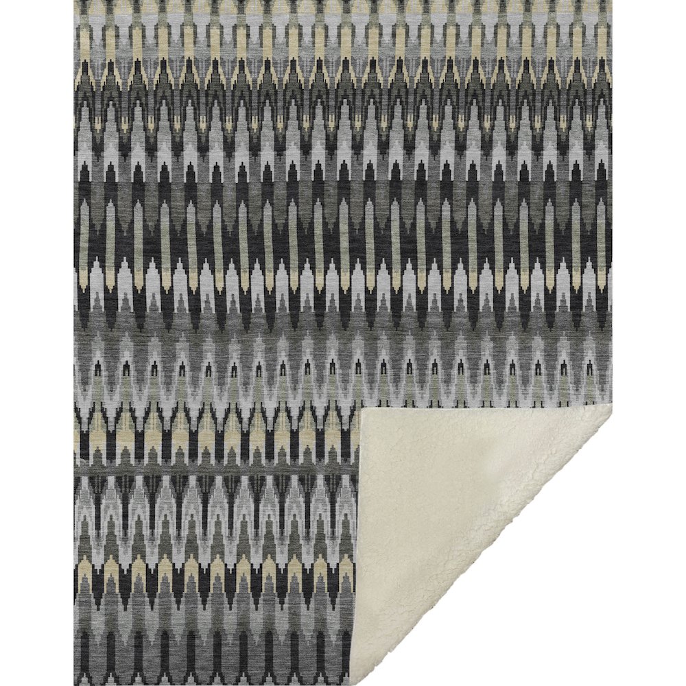 Premium Machine Washable ASB860 Charcoal 50" x 70" Sherpa Throw Blanket. Picture 1