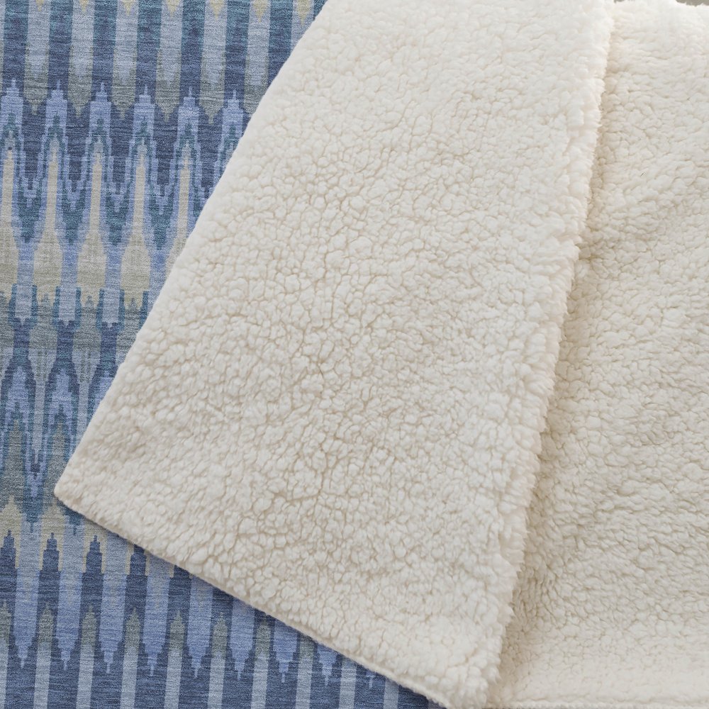 Premium Machine Washable ASB860 Denim 50" x 70" Sherpa Throw Blanket. Picture 2