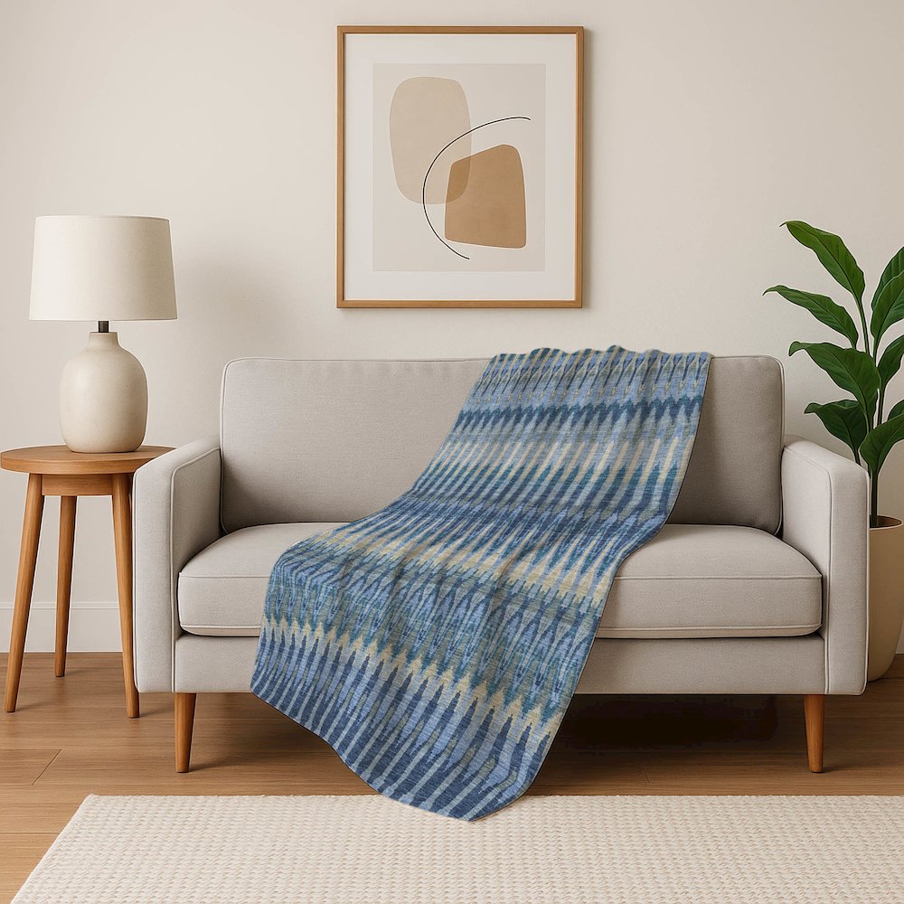 Premium Machine Washable ASB860 Denim 50" x 70" Sherpa Throw Blanket. Picture 5