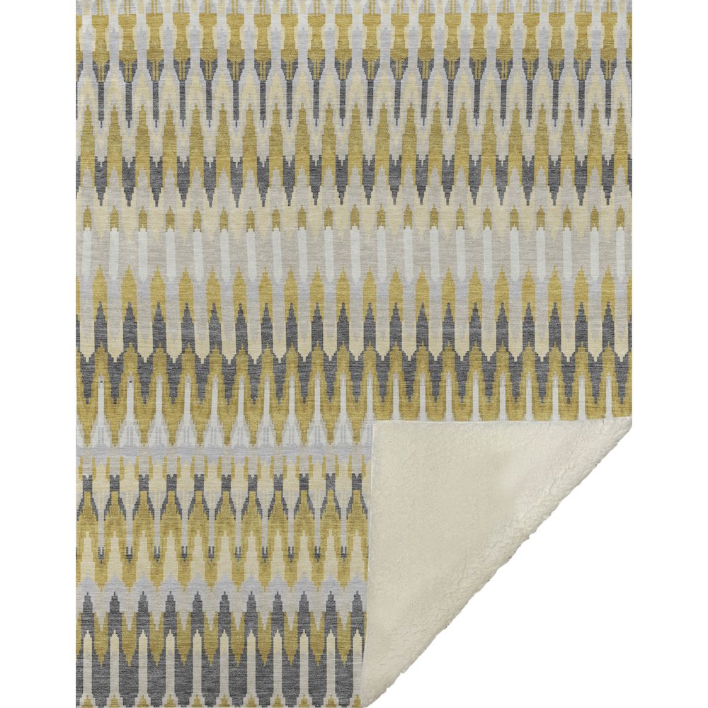 Premium Machine Washable ASB860 Gold 50" x 70" Sherpa Throw Blanket. Picture 1
