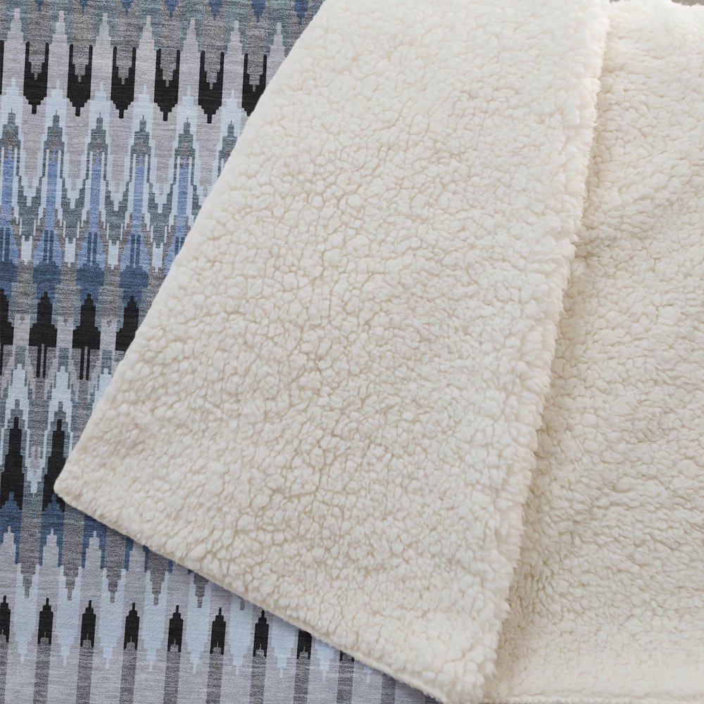 Premium Machine Washable ASB860 Gray 50" x 70" Sherpa Throw Blanket. Picture 2
