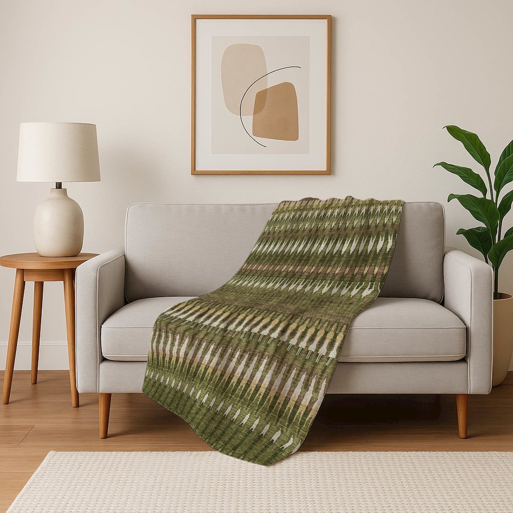 Premium Machine Washable ASB860 Olive 50" x 70" Sherpa Throw Blanket. Picture 5