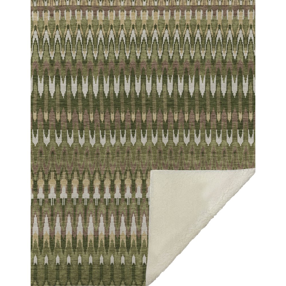 Premium Machine Washable ASB860 Olive 50" x 70" Sherpa Throw Blanket. Picture 1