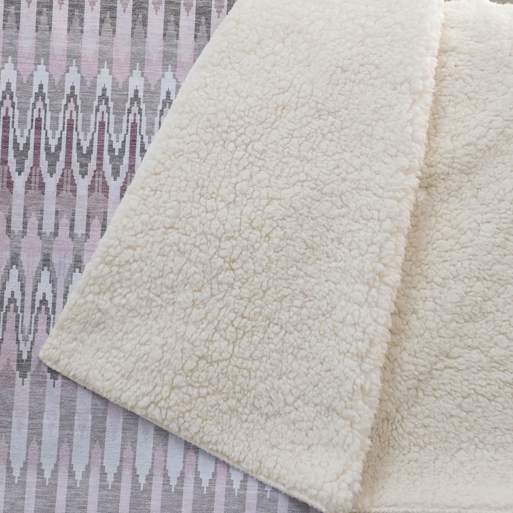 Premium Machine Washable ASB860 Pink 50" x 70" Sherpa Throw Blanket. Picture 2