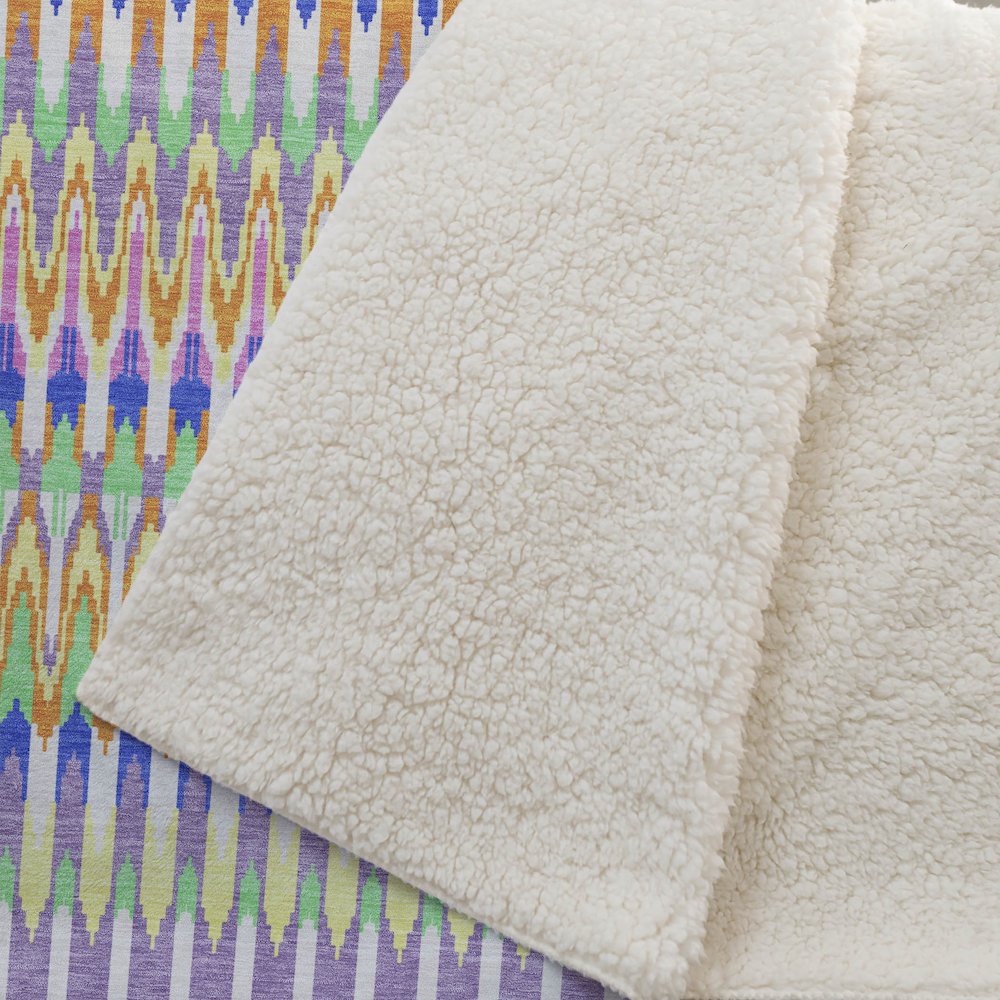 Premium Machine Washable ASB860 White 50" x 70" Sherpa Throw Blanket. Picture 2