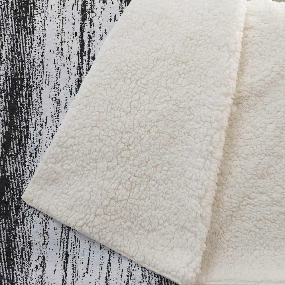 Premium Machine Washable ASB861 Black 50" x 70" Sherpa Throw Blanket. Picture 2