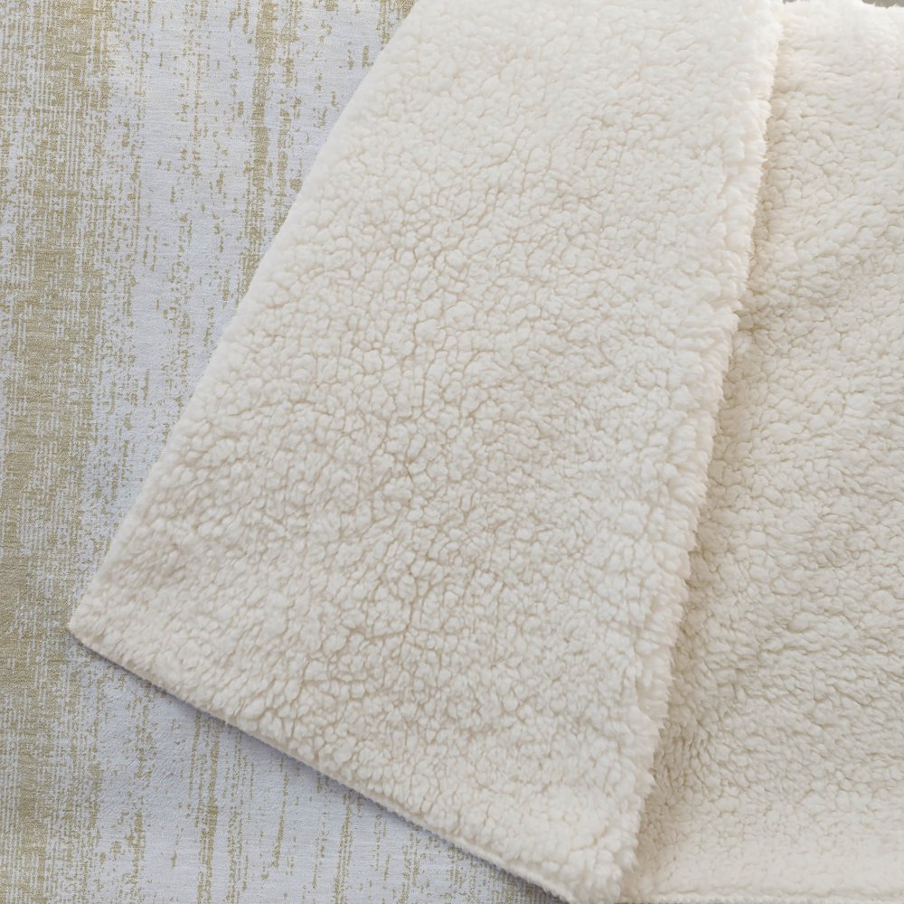 Premium Machine Washable ASB861 Gold 50" x 70" Sherpa Throw Blanket. Picture 2