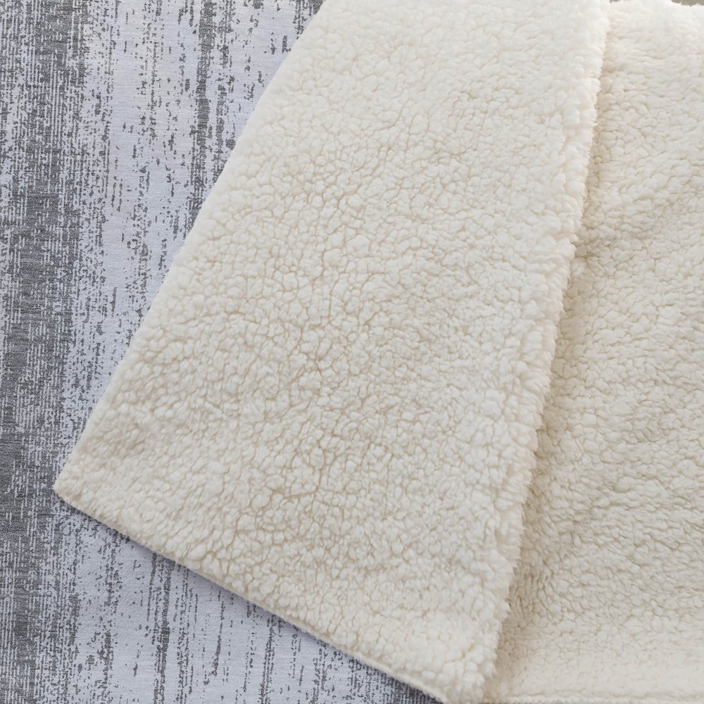 Premium Machine Washable ASB861 Gray 50" x 70" Sherpa Throw Blanket. Picture 2