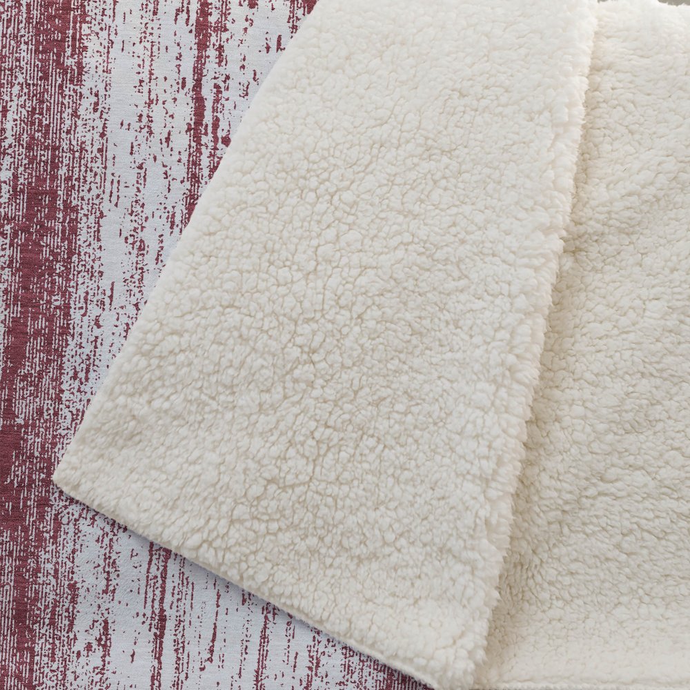 Premium Machine Washable ASB861 Merlot 50" x 70" Sherpa Throw Blanket. Picture 2