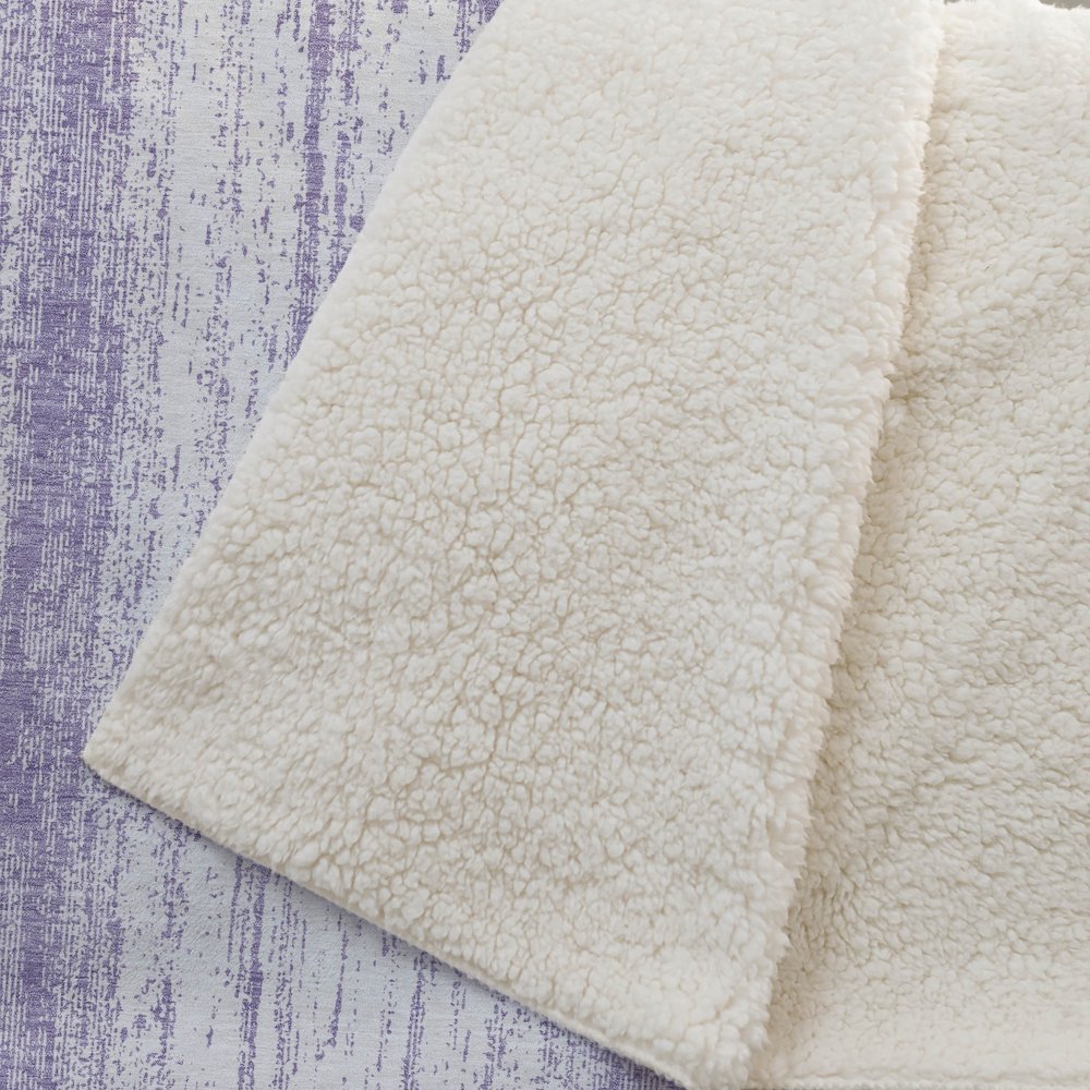 Premium Machine Washable ASB861 Purple 50" x 70" Sherpa Throw Blanket. Picture 2