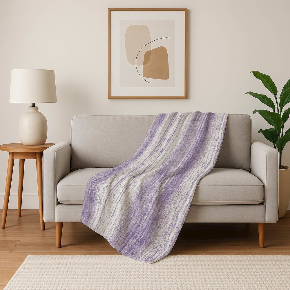 Premium Machine Washable ASB861 Purple 50" x 70" Sherpa Throw Blanket. Picture 5