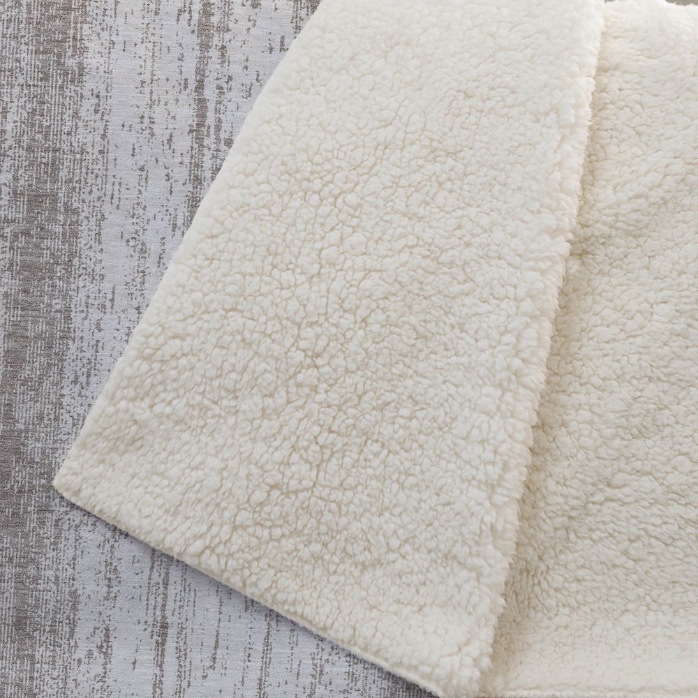 Premium Machine Washable ASB861 Taupe 50" x 70" Sherpa Throw Blanket. Picture 2