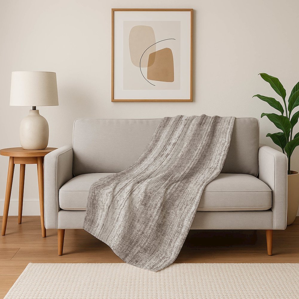 Premium Machine Washable ASB861 Taupe 50" x 70" Sherpa Throw Blanket. Picture 5