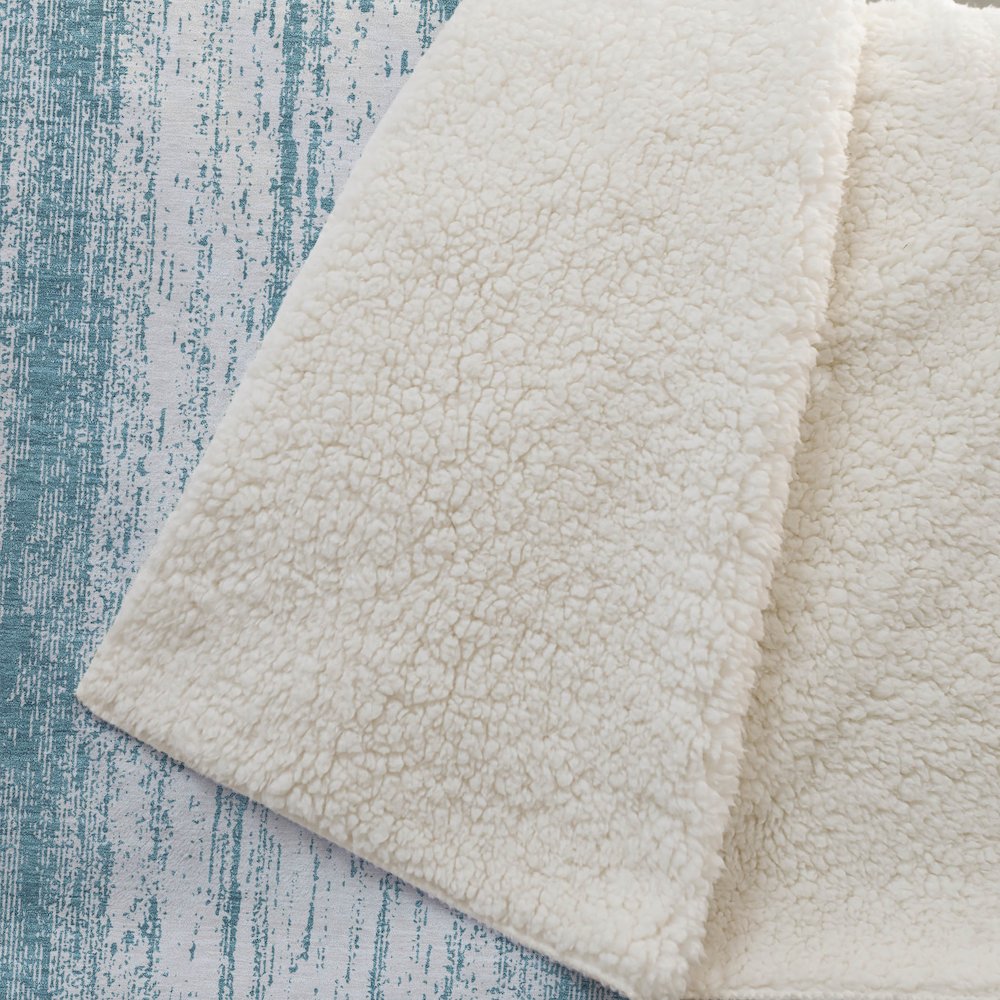 Premium Machine Washable ASB861 Teal 50" x 70" Sherpa Throw Blanket. Picture 2