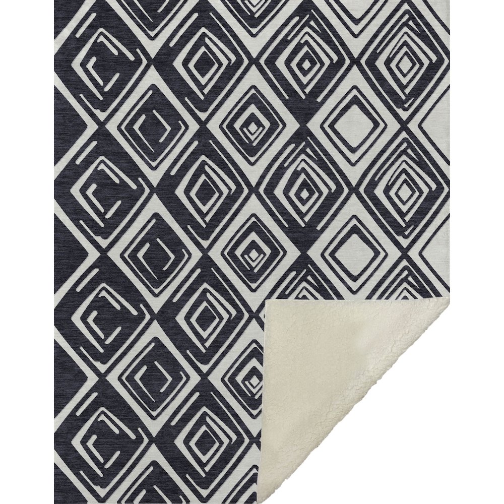 Premium Machine Washable ASB862 Black 50" x 70" Sherpa Throw Blanket. Picture 1