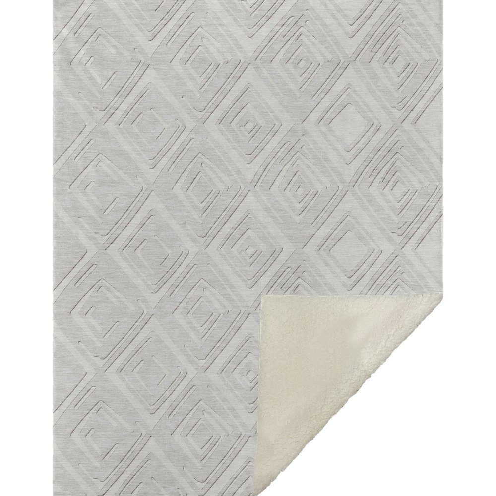 Premium Machine Washable ASB862 Ivory 50" x 70" Sherpa Throw Blanket. Picture 1