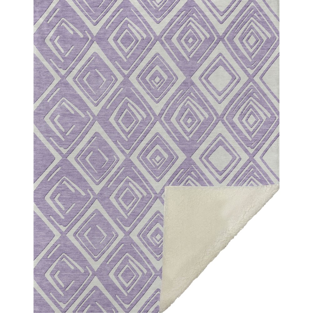 Premium Machine Washable ASB862 Lavender 50" x 70" Sherpa Throw Blanket. Picture 1