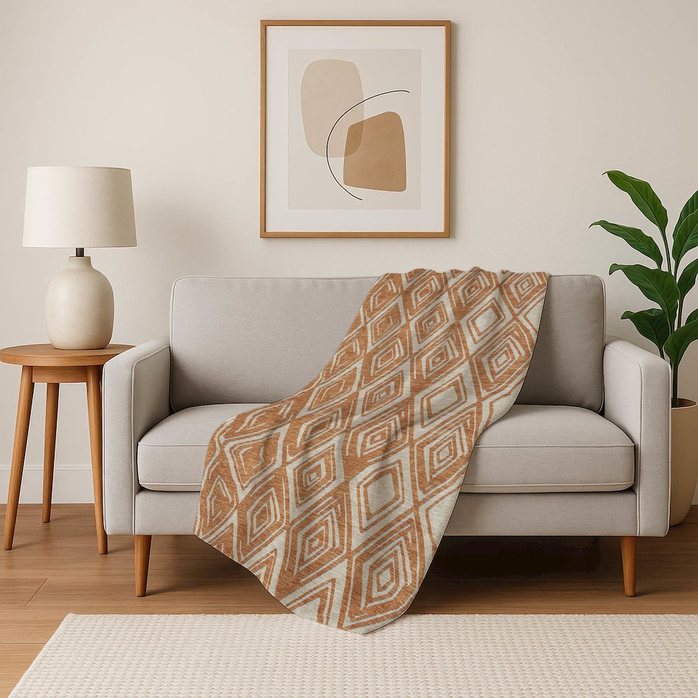 Premium Machine Washable ASB862 Paprika 50" x 70" Sherpa Throw Blanket. Picture 5