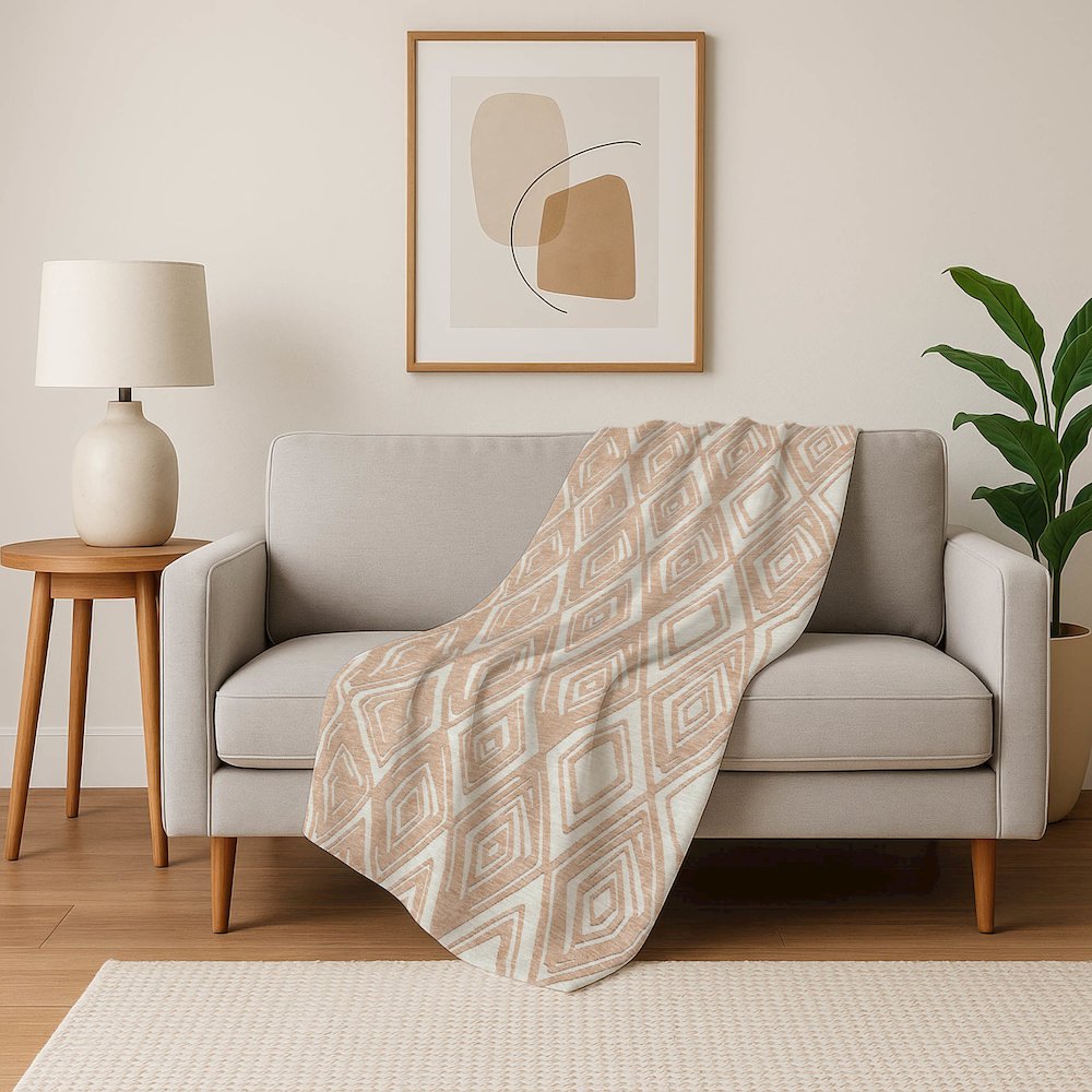 Premium Machine Washable ASB862 Peach 50" x 70" Sherpa Throw Blanket. Picture 5