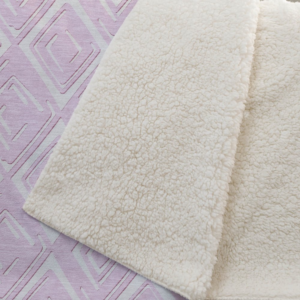 Premium Machine Washable ASB862 Pink 50" x 70" Sherpa Throw Blanket. Picture 2