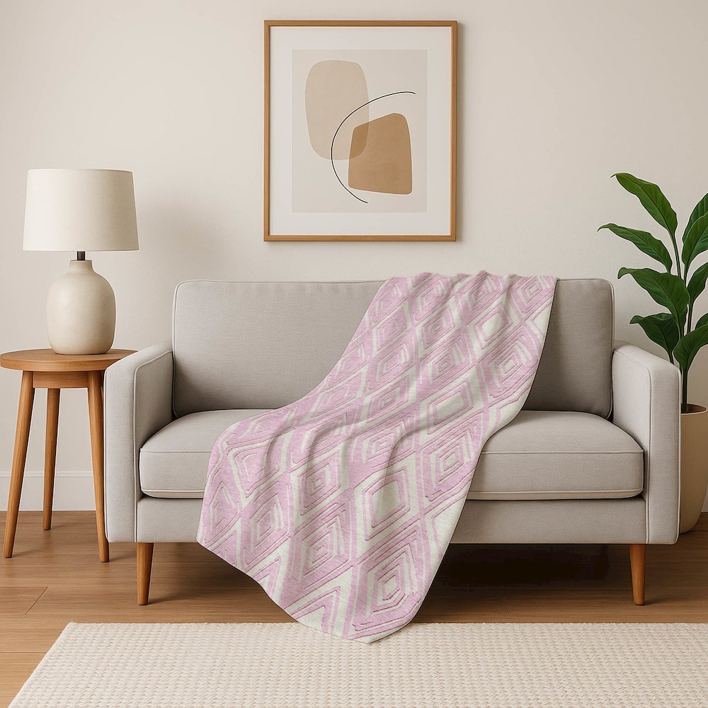 Premium Machine Washable ASB862 Pink 50" x 70" Sherpa Throw Blanket. Picture 5