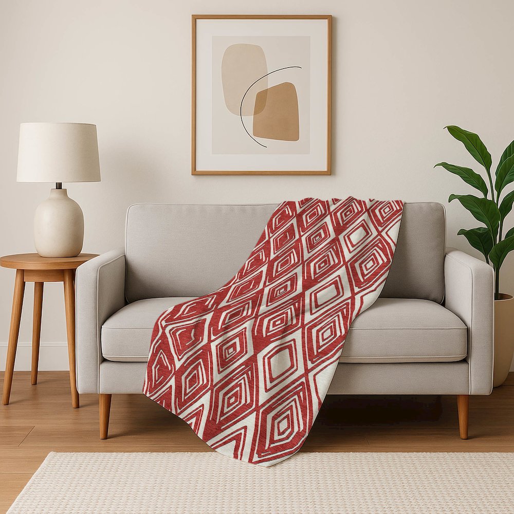 Premium Machine Washable ASB862 Red 50" x 70" Sherpa Throw Blanket. Picture 5