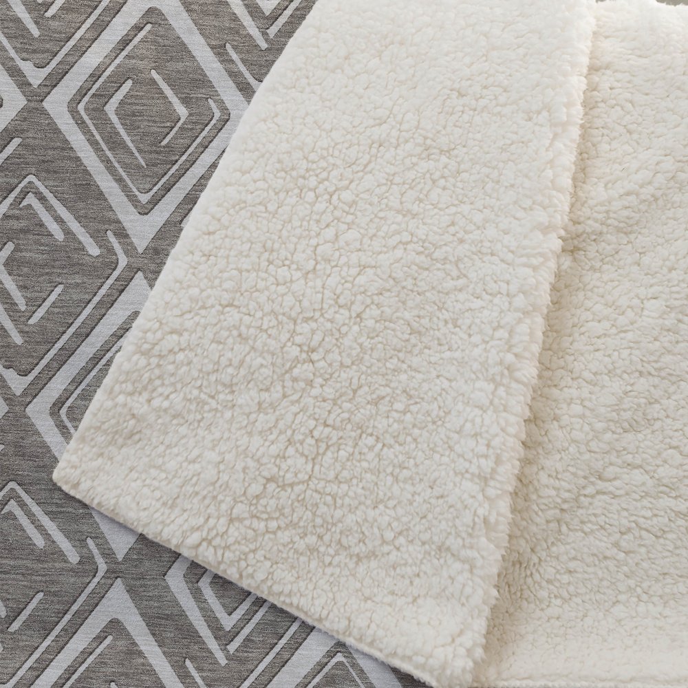 Premium Machine Washable ASB862 Taupe 50" x 70" Sherpa Throw Blanket. Picture 2