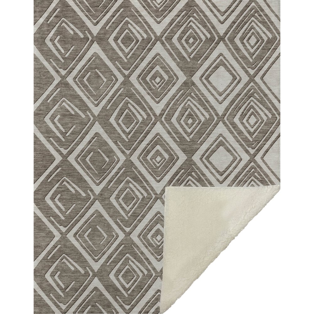 Premium Machine Washable ASB862 Taupe 50" x 70" Sherpa Throw Blanket. Picture 1