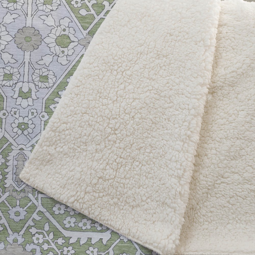 Premium Machine Washable ASB863 Aloe 50" x 70" Sherpa Throw Blanket. Picture 2