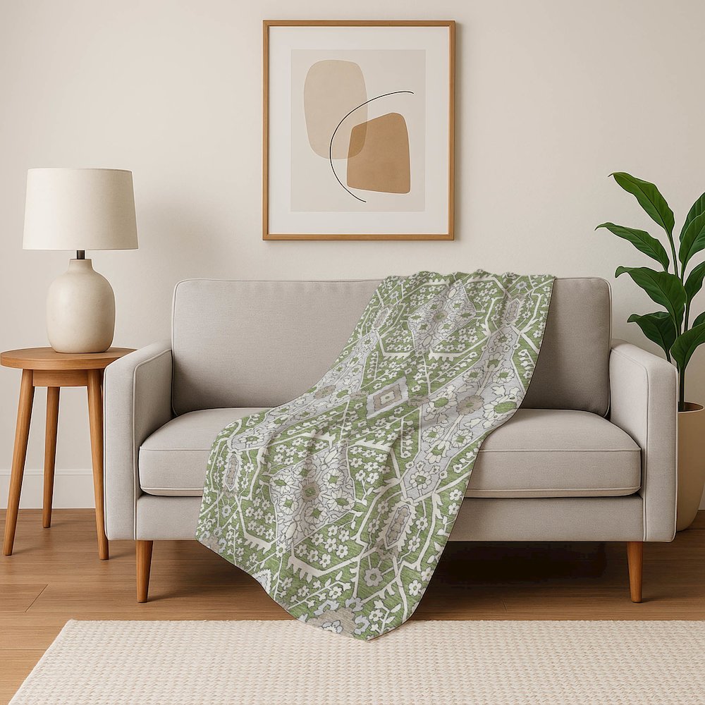 Premium Machine Washable ASB863 Aloe 50" x 70" Sherpa Throw Blanket. Picture 5