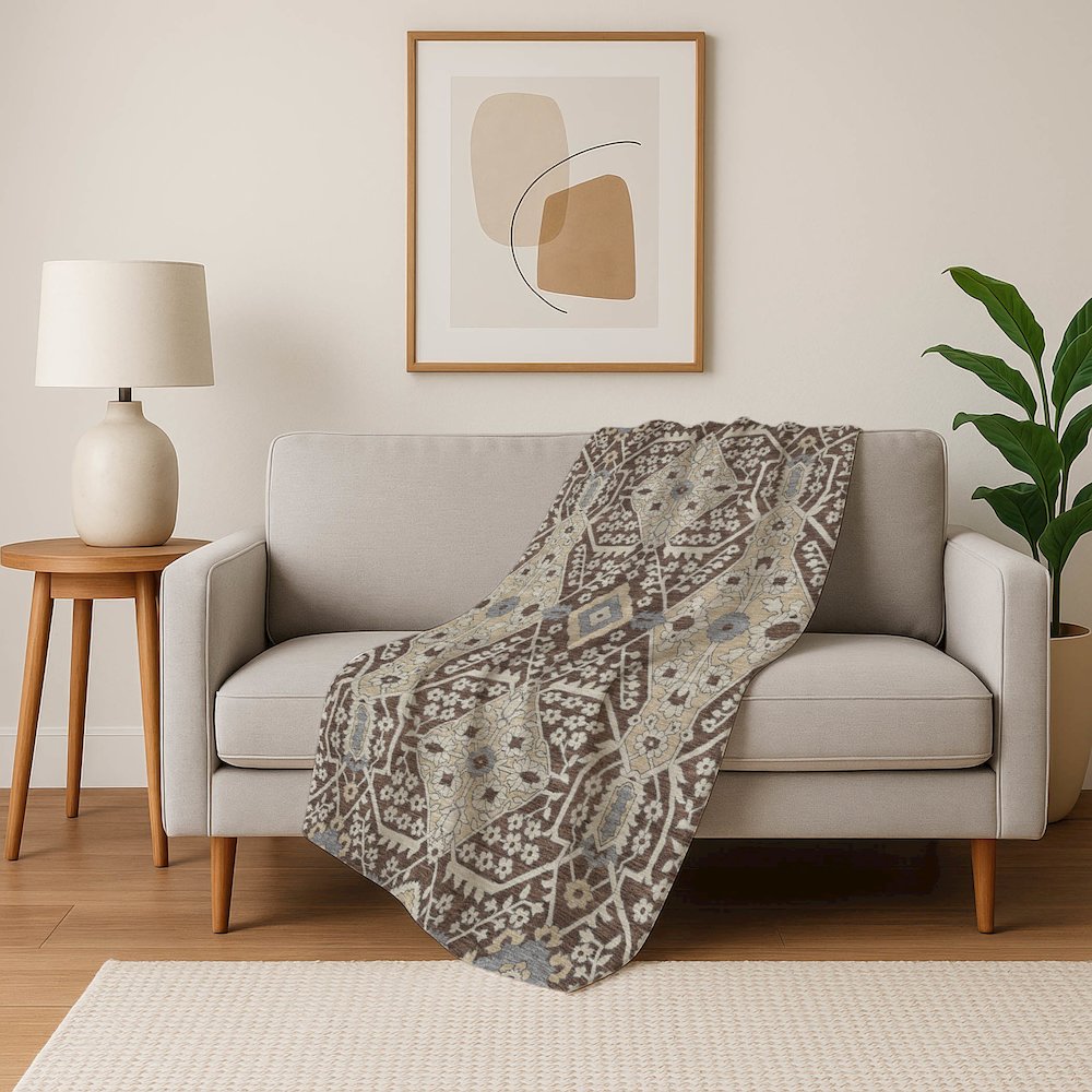 Premium Machine Washable ASB863 Chocolate 50" x 70" Sherpa Throw Blanket. Picture 5