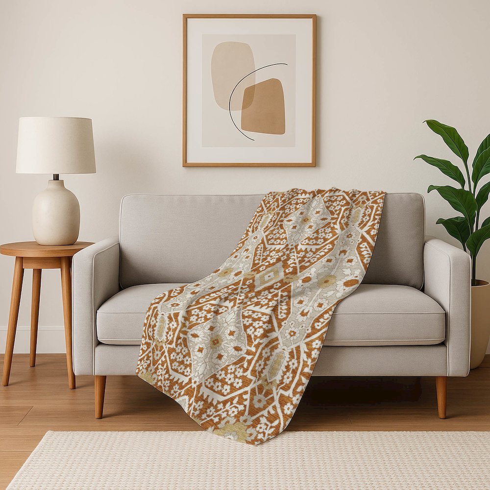 Premium Machine Washable ASB863 Paprika 50" x 70" Sherpa Throw Blanket. Picture 5