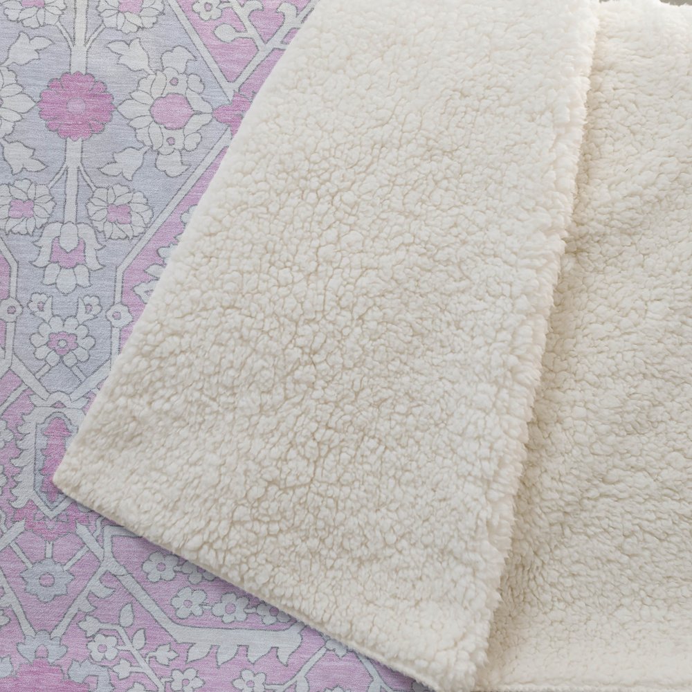 Premium Machine Washable ASB863 Pink 50" x 70" Sherpa Throw Blanket. Picture 2