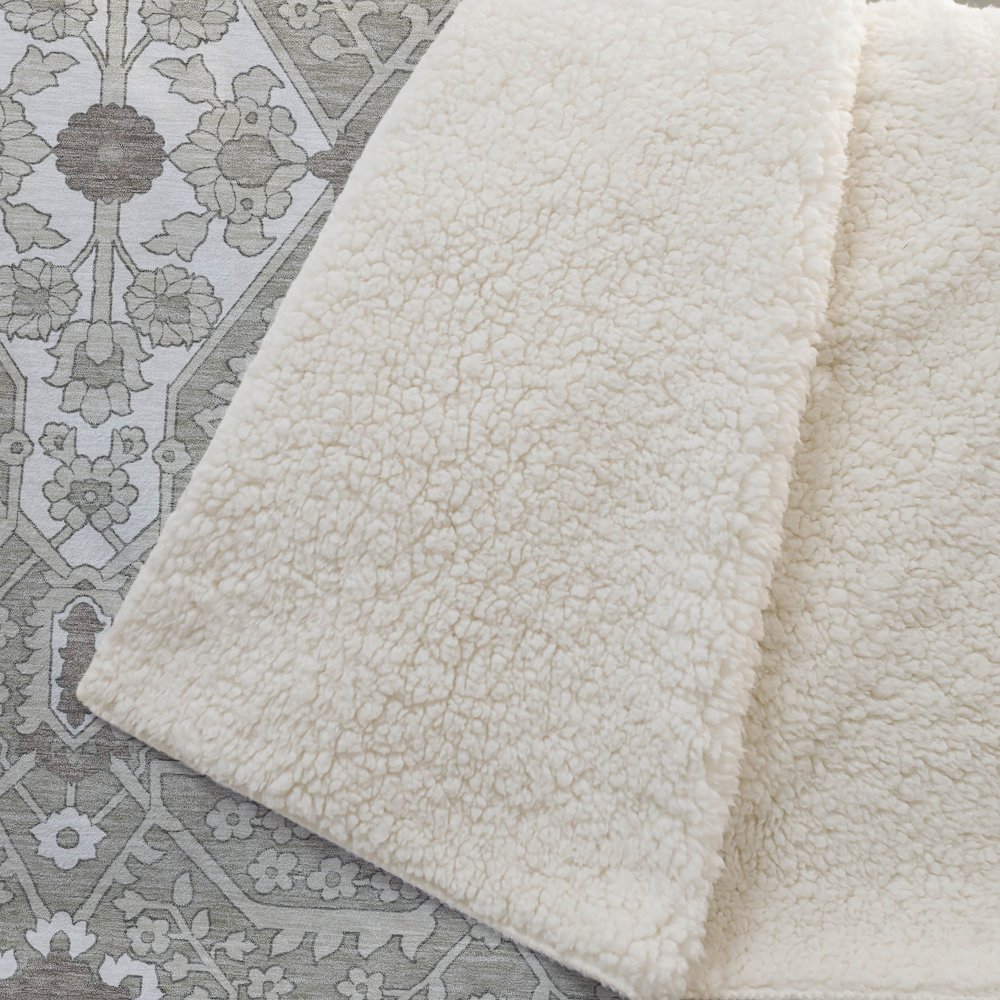 Premium Machine Washable ASB863 Taupe 50" x 70" Sherpa Throw Blanket. Picture 2