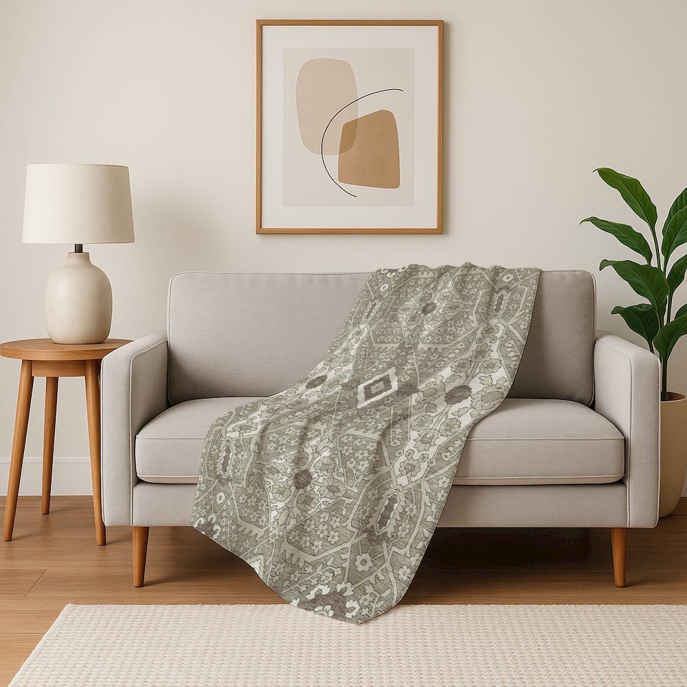 Premium Machine Washable ASB863 Taupe 50" x 70" Sherpa Throw Blanket. Picture 5